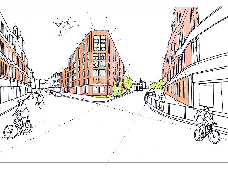 Queens Garage Residential Sketch Front