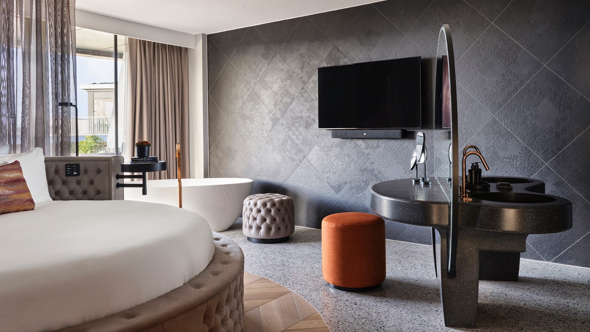 Circular Bed at W Edinburgh Hotel