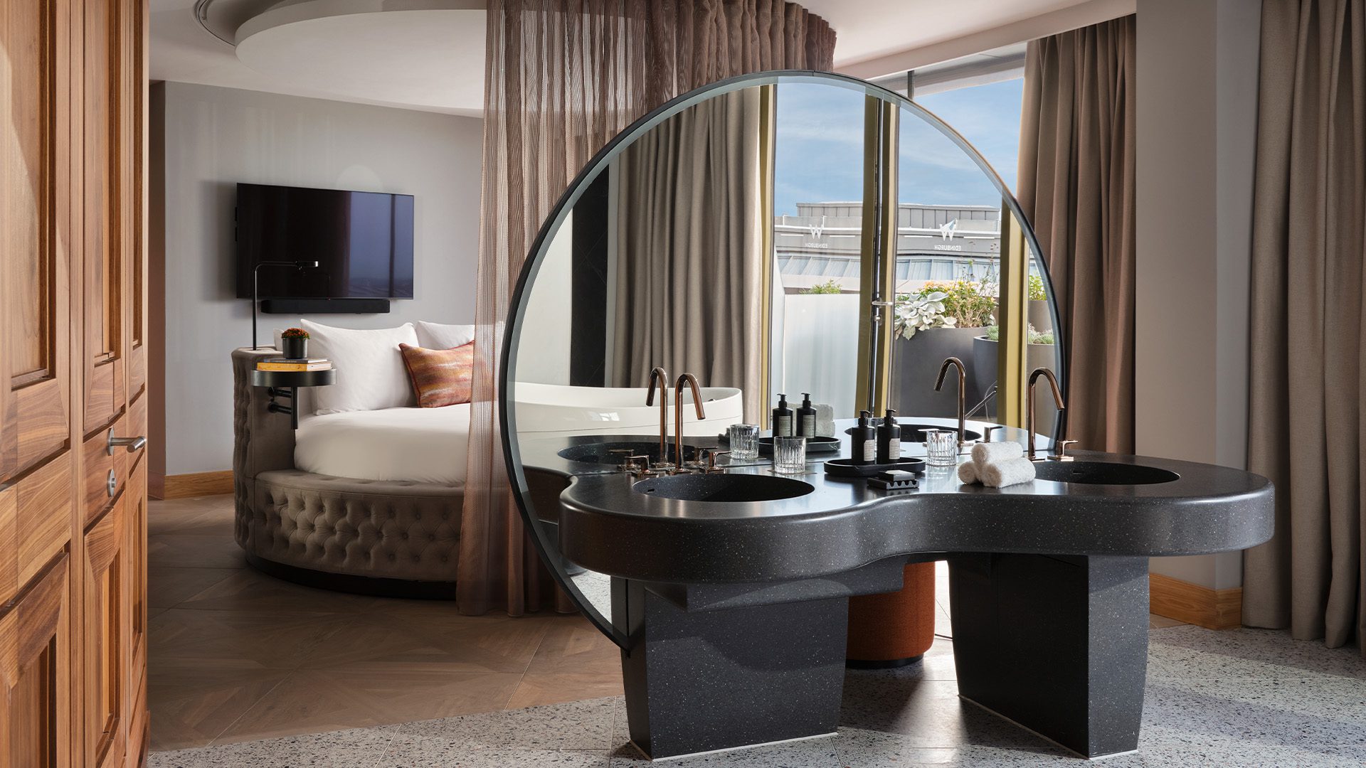 Circular Bed at W Edinburgh Hotel